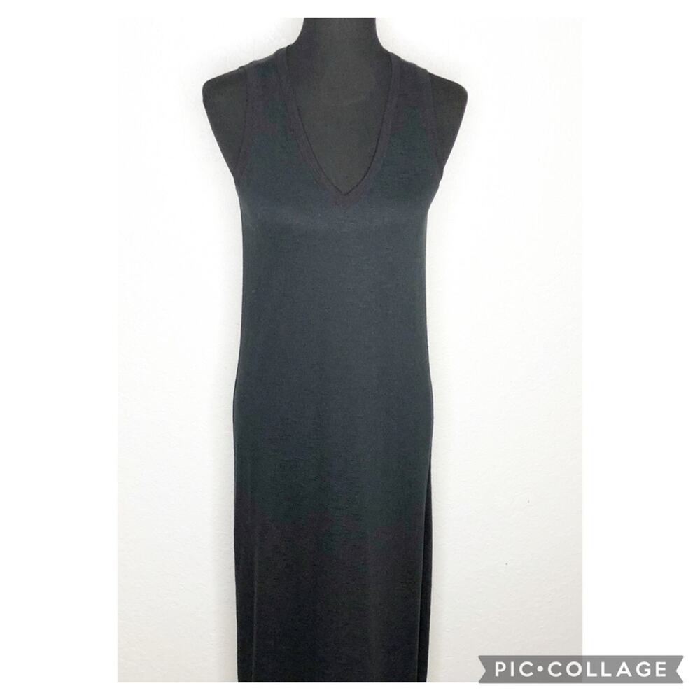 Paige black v neck sleeveless knit‎ midi dress size Extra Small XS